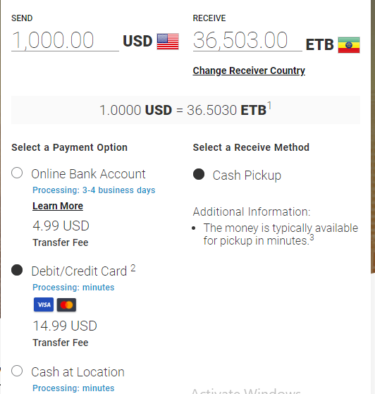 MoneyGram in Ethiopia